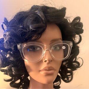 Clear Oversized Premium +2.50 Readers with Spring Hinges and Blue Light Lenses